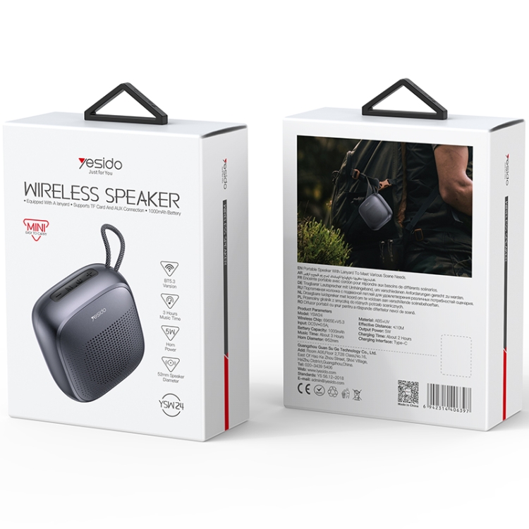 Yesido YSW24 5W mini Portable Outdoor Bluetooth Speaker Yesido YSW24 5W mini Portable Outdoor Bluetooth Speaker
