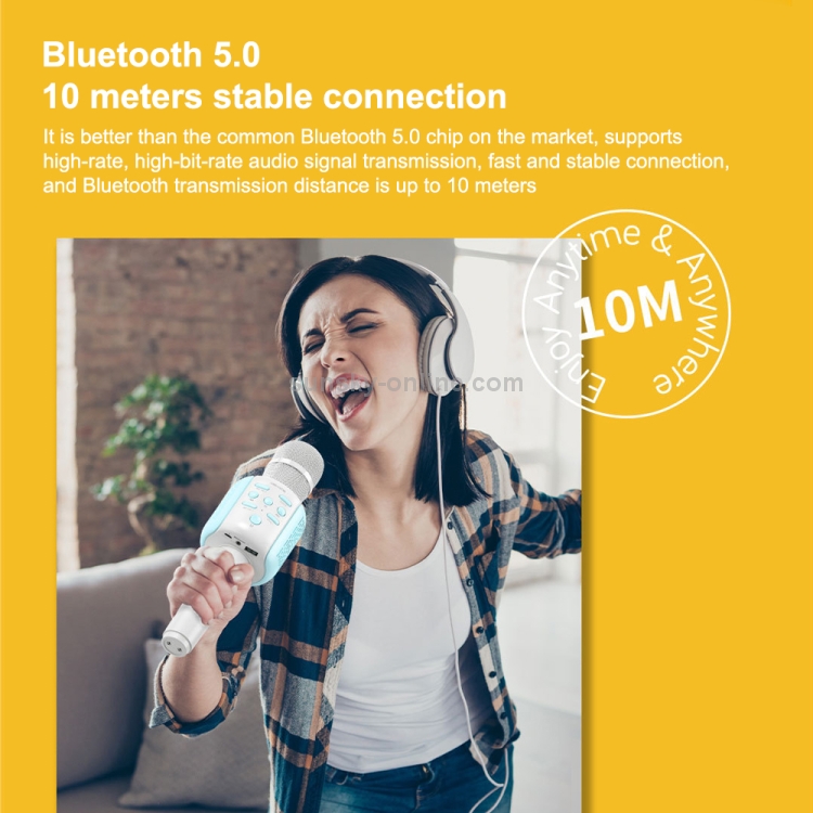 WK D23 3.5mm Interfaz Micrófono inalámbrico Palm KTV Live K Song Bao Bluetooth Altavoz Teléfono Micrófono (azul) - B6