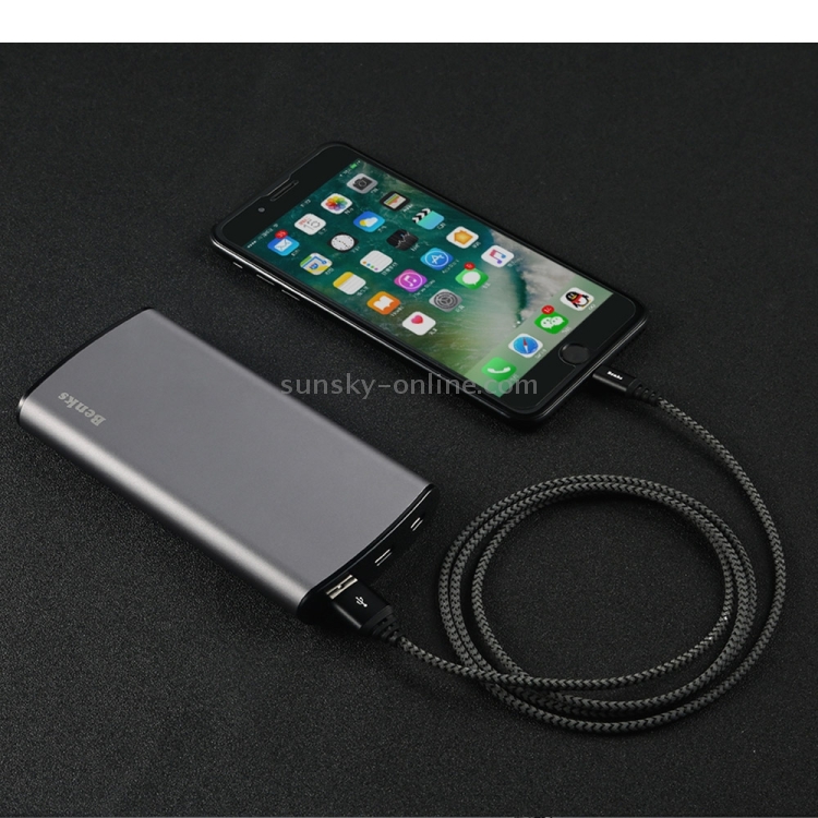 Benks Aluminium + Nylon 1.8m 2A 8 Pin to USB Unbreakable Reflective Data Sync Charging Cable Benks Aluminium + Nylon 1.8m 2A 8 Pin to USB Unbreakable Reflective Data Sync Charging Cable