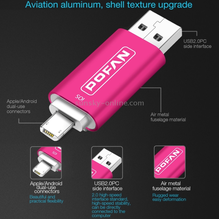 POFAN F02 16GB 8pin & Micro USB to USB 2.0 Mini Metal Flash Disk Drive with Cap & Fingerprint Identification POFAN F02 16GB 8pin & Micro USB to USB 2.0 Mini Metal Flash Disk Drive with Cap & Fingerprint Identification