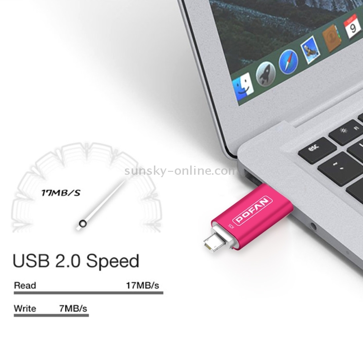 POFAN F02 16GB 8pin & Micro USB to USB 2.0 Mini Metal Flash Disk Drive with Cap & Fingerprint Identification POFAN F02 16GB 8pin & Micro USB to USB 2.0 Mini Metal Flash Disk Drive with Cap & Fingerprint Identification