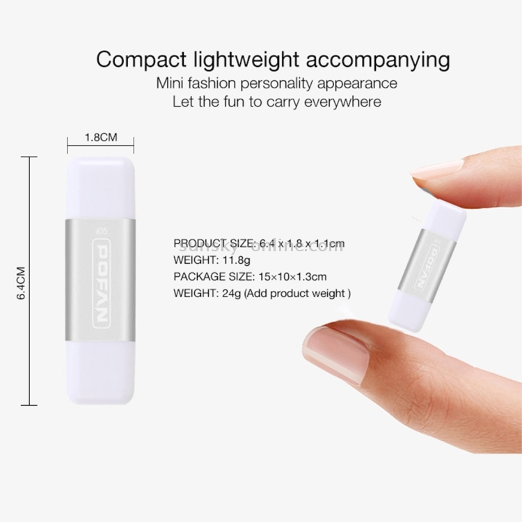 POFAN F02 32GB 8pin & Micro USB to USB 2.0 Mini Metal Flash Disk Drive with Cap & Fingerprint Identification POFAN F02 32GB 8pin & Micro USB to USB 2.0 Mini Metal Flash Disk Drive with Cap & Fingerprint Identification