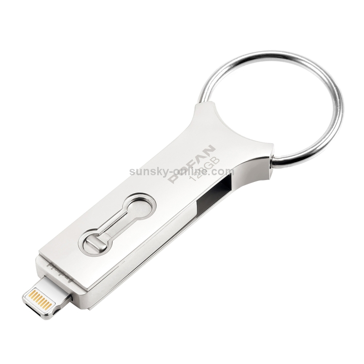 POFAN F03 128GB Life Waterproof 8 Pin & Micro USB to USB 2.0 Mini Metal Flash Disk Drive with Key Ring POFAN F03 128GB Life Waterproof 8 Pin & Micro USB to USB 2.0 Mini Metal Flash Disk Drive with Key Ring