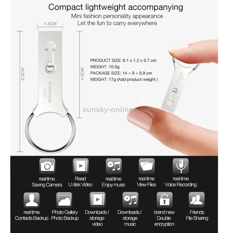 POFAN F03 128GB Life Waterproof 8 Pin & Micro USB to USB 2.0 Mini Metal Flash Disk Drive with Key Ring POFAN F03 128GB Life Waterproof 8 Pin & Micro USB to USB 2.0 Mini Metal Flash Disk Drive with Key Ring