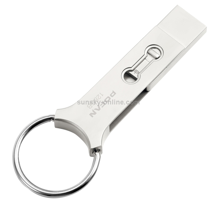 POFAN F03 128GB Life Waterproof 8 Pin & Micro USB to USB 2.0 Mini Metal Flash Disk Drive with Key Ring POFAN F03 128GB Life Waterproof 8 Pin & Micro USB to USB 2.0 Mini Metal Flash Disk Drive with Key Ring