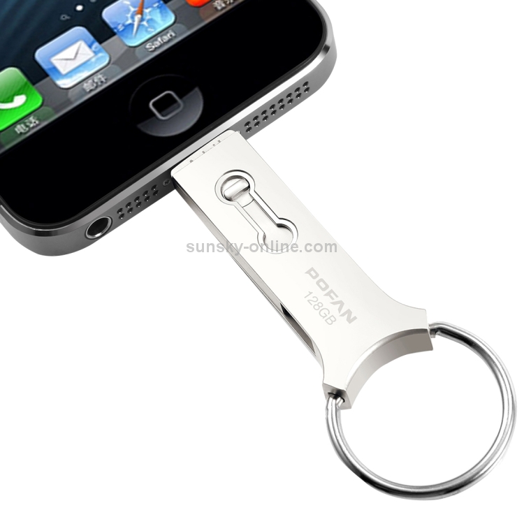 POFAN F03 128GB Life Waterproof 8 Pin & Micro USB to USB 2.0 Mini Metal Flash Disk Drive with Key Ring POFAN F03 128GB Life Waterproof 8 Pin & Micro USB to USB 2.0 Mini Metal Flash Disk Drive with Key Ring
