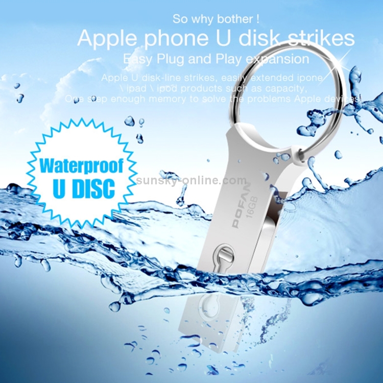 POFAN F03 128GB Life Waterproof 8 Pin & Micro USB to USB 2.0 Mini Metal Flash Disk Drive with Key Ring POFAN F03 128GB Life Waterproof 8 Pin & Micro USB to USB 2.0 Mini Metal Flash Disk Drive with Key Ring