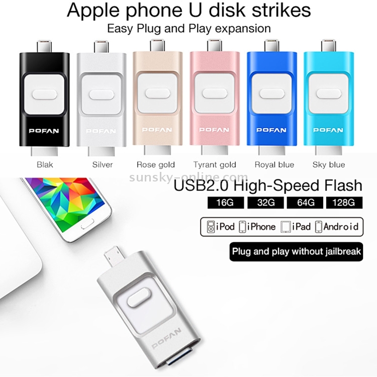 POFAN F01 16GB 8pin & Micro USB to USB 2.0 Mini Push-pull Metal Flash Disk Drive with Fingerprint Identification POFAN F01 16GB 8pin & Micro USB to USB 2.0 Mini Push-pull Metal Flash Disk Drive with Fingerprint Identification
