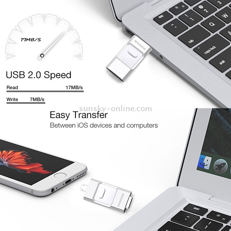 POFAN F01 16GB 8pin & Micro USB to USB 2.0 Mini Push-pull Metal Flash Disk Drive with Fingerprint Identification POFAN F01 16GB 8pin & Micro USB to USB 2.0 Mini Push-pull Metal Flash Disk Drive with Fingerprint Identification