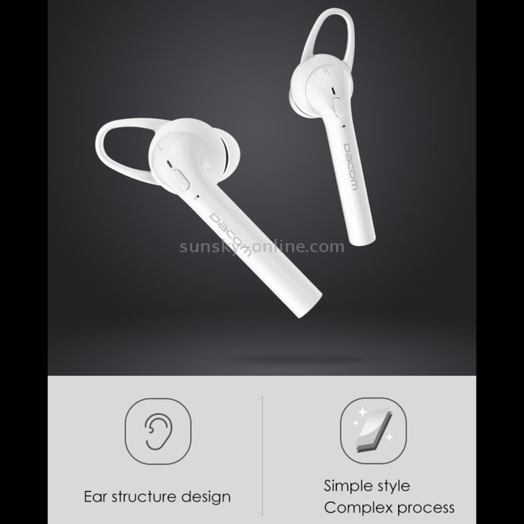 DACOM Guofen 7TWS Dual Ears Stereo Wireless Bluetooth 4.2 In-Ear Earphone Headset with Mic for iPhone / iPad / iPod / PC and Other Bluetooth Devices, 2 Devices Connection(White) DACOM Guofen 7TWS Dual Ears Stereo Wireless Bluetooth 4.2 In-Ear Earphone Headset with Mic for iPhone / iPad / iPod / PC and Other Bluetooth Devices, 2 Devices Connection(White)