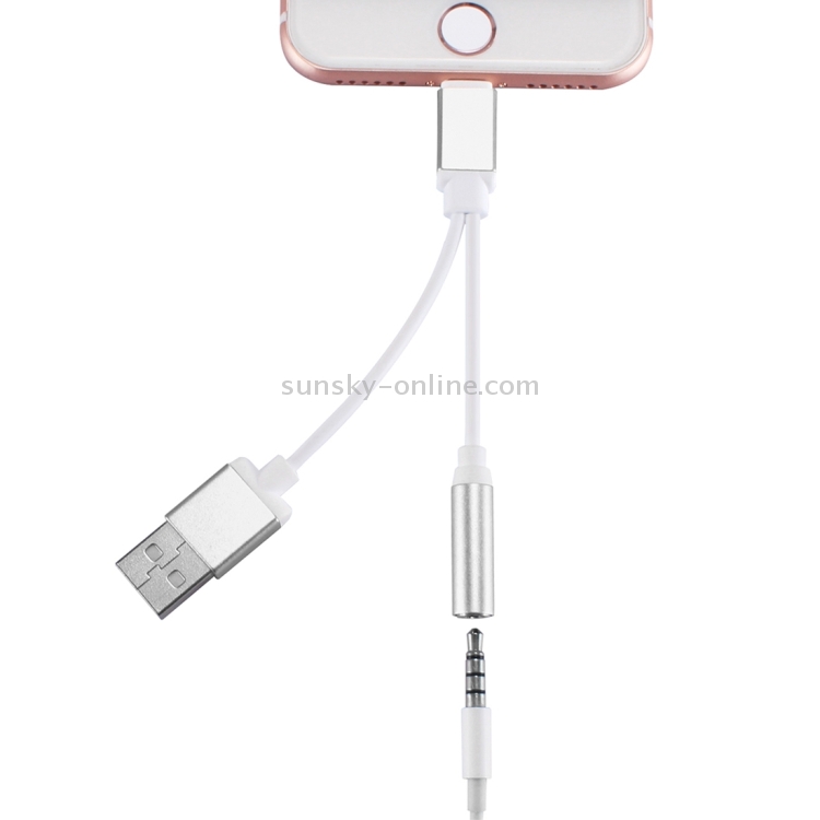 ENKAY Hat-Prince 3.5mm & USB to 8 Pin Audio Adapter, Length: 13cm