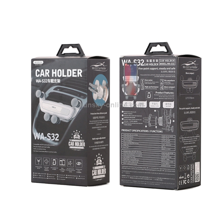 WK WA-S32 Car Air Outlet Mobile Phone Holder Bracket (White) WK WA-S32 Car Air Outlet Mobile Phone Holder Bracket (White)