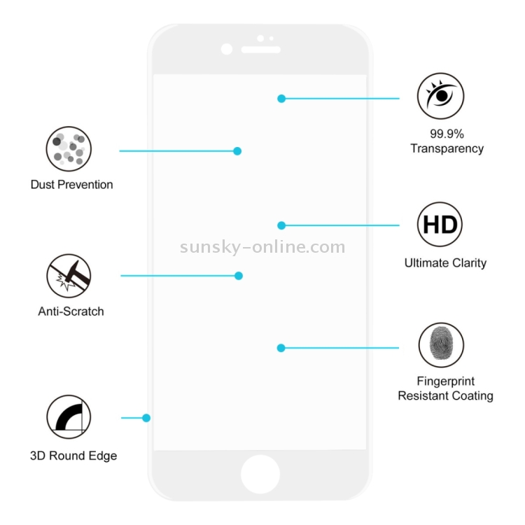 ENKAY for iPhone 8 & iPhone 7 0.26mm 9H Surface Hardness 3D Curverd Arc Explosion-proof Tempered Glass Full Screen Film(White) ENKAY for iPhone 8 & iPhone 7 0.26mm 9H Surface Hardness 3D Curverd Arc Explosion-proof Tempered Glass Full Screen Film(White)
