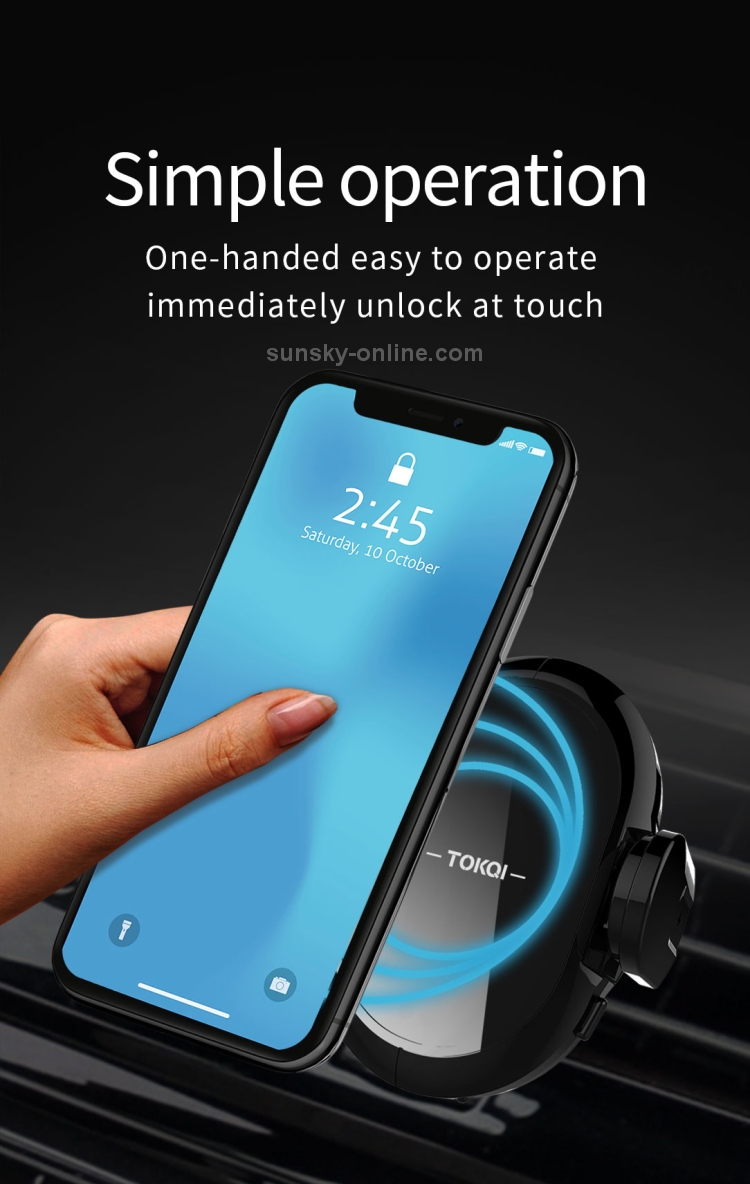 TOKQI 10W Compatible with 7.5W Qi X2 Intelligent Induction Vehicle-mounted Electric Wireless Charging TOKQI 10W Compatible with 7.5W Qi X2 Intelligent Induction Vehicle-mounted Electric Wireless Charging