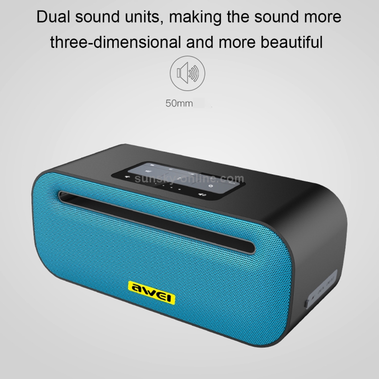 awei Y600 Wireless Bluetooth Speaker with 3D Stereo, Built-in Mic, Support TF Card / AUX / NFC(Blue) awei Y600 Wireless Bluetooth Speaker with 3D Stereo, Built-in Mic, Support TF Card / AUX / NFC(Blue)