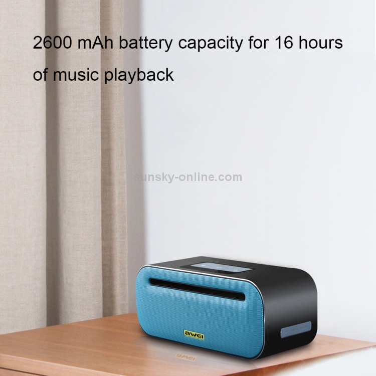 awei Y600 Wireless Bluetooth Speaker with 3D Stereo, Built-in Mic, Support TF Card / AUX / NFC(Blue) awei Y600 Wireless Bluetooth Speaker with 3D Stereo, Built-in Mic, Support TF Card / AUX / NFC(Blue)