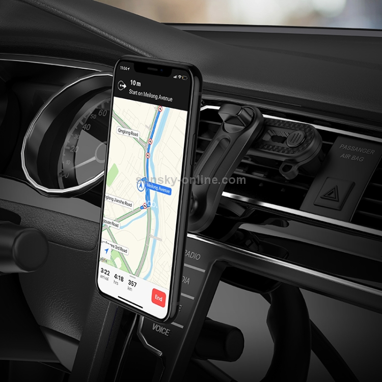 Hoco CA68 Sagitar Series Double Air Outlet Magnetic Suction Car Holder(Black) Hoco CA68 Sagitar Series Double Air Outlet Magnetic Suction Car Holder(Black)