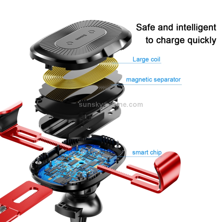 Baseus 5V 2A PC + Silicone Gravity Holder Clamp Car Air Outlet Vent Fast Wireless Charger Baseus 5V 2A PC + Silicone Gravity Holder Clamp Car Air Outlet Vent Fast Wireless Charger