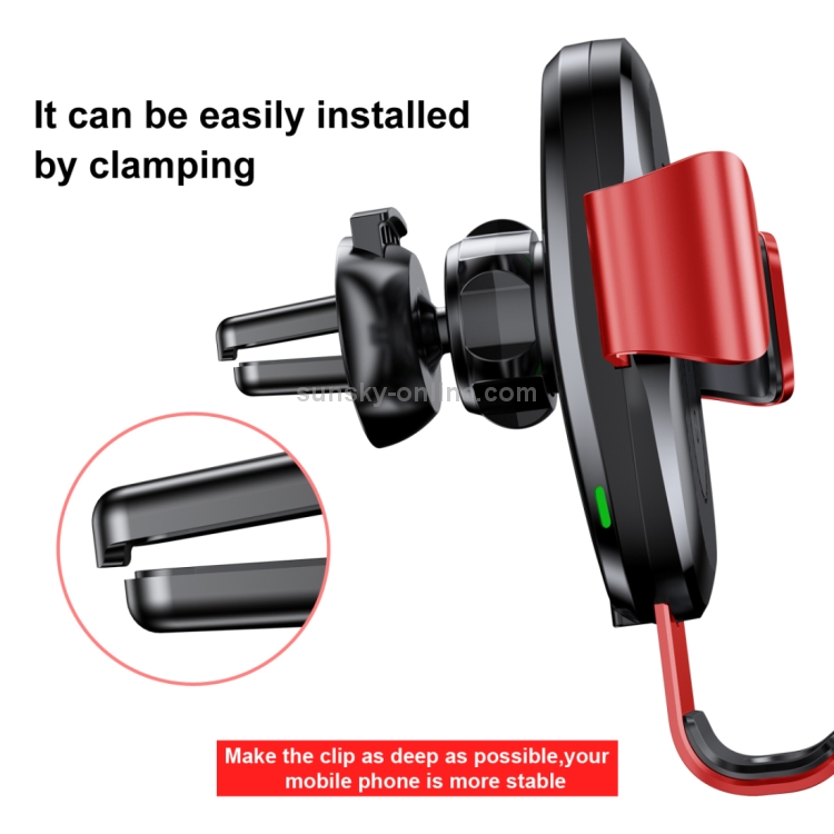 Baseus 5V 2A PC + Silicone Gravity Holder Clamp Car Air Outlet Vent Fast Wireless Charger Baseus 5V 2A PC + Silicone Gravity Holder Clamp Car Air Outlet Vent Fast Wireless Charger