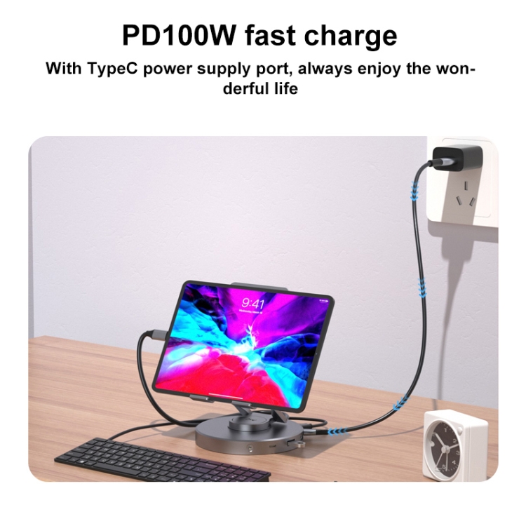 V269B 10 in 1 Type-C / USB-C PD Power 4K/60Hz Multiport HUB RJ45 Expansion Dock Swivel Stand HDMI Dongle Docking Station V269B 10 in 1 Type-C / USB-C PD Power 4K/60Hz Multiport HUB RJ45 Expansion Dock Swivel Stand HDMI Dongle Docking Station