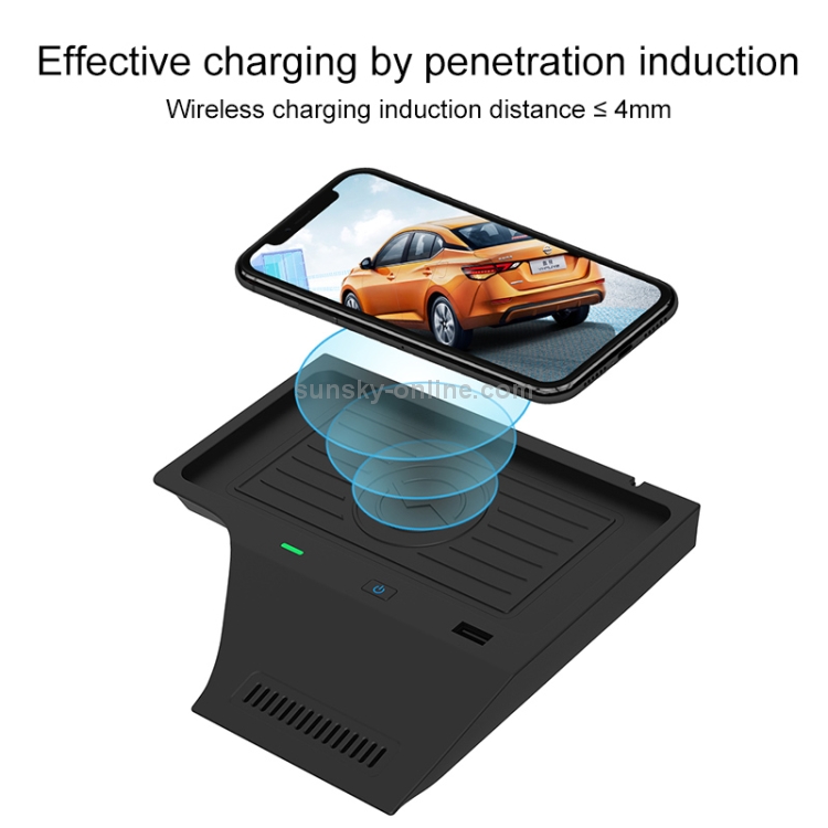 Car Fast Charging Wireless Charger for Nissan Sylphy 2020-2021, Left Driving(Black) Car Fast Charging Wireless Charger for Nissan Sylphy 2020-2021, Left Driving(Black)