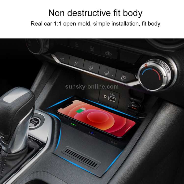 Car Fast Charging Wireless Charger for Nissan Sylphy 2020-2021, Left Driving(Black) Car Fast Charging Wireless Charger for Nissan Sylphy 2020-2021, Left Driving(Black)