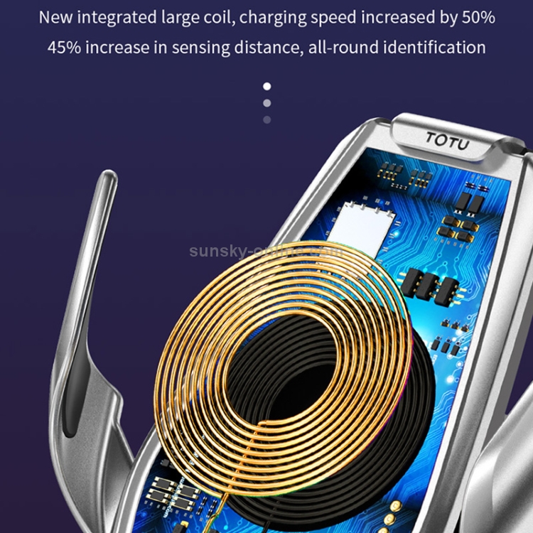 TOTUDESIGN S7 King Series II Car Induction Wireless Charger Mount Holder(Silver) TOTUDESIGN S7 King Series II Car Induction Wireless Charger Mount Holder(Silver)