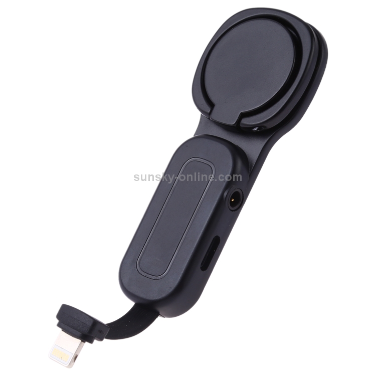 LXS09 2A 8 Pin + 3.5mm Female to 8 Pin Male Audio & Charging Adapter with Ring Holder (Black) LXS09 2A 8 Pin + 3.5mm Female to 8 Pin Male Audio & Charging Adapter with Ring Holder (Black)