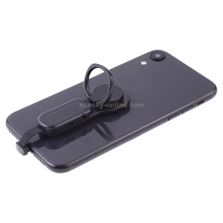LXS09 2A 8 Pin + 3.5mm Female to 8 Pin Male Audio & Charging Adapter with Ring Holder (Black) LXS09 2A 8 Pin + 3.5mm Female to 8 Pin Male Audio & Charging Adapter with Ring Holder (Black)