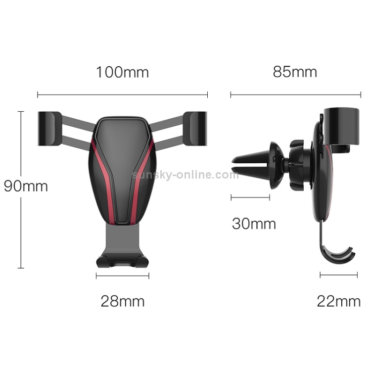 KUULAA Car Gravity Mobile Phone Bracket Holder with Air Outlet Ball Head (Black) KUULAA Car Gravity Mobile Phone Bracket Holder with Air Outlet Ball Head (Black)