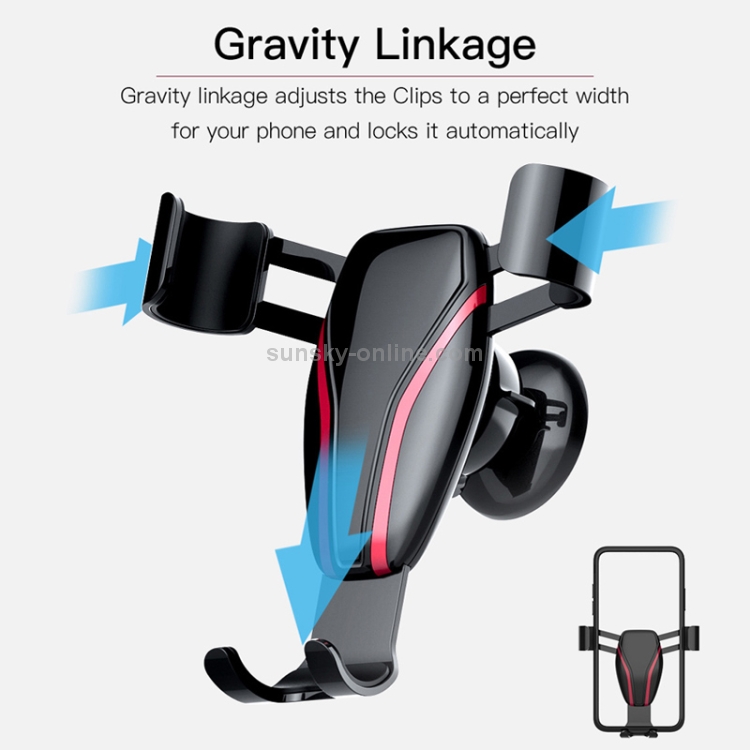 KUULAA Car Gravity Mobile Phone Bracket Holder with Air Outlet Ball Head (Black) KUULAA Car Gravity Mobile Phone Bracket Holder with Air Outlet Ball Head (Black)