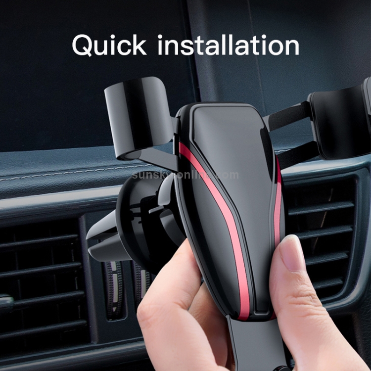 KUULAA Car Gravity Mobile Phone Bracket Holder with Air Outlet Ball Head (Black) KUULAA Car Gravity Mobile Phone Bracket Holder with Air Outlet Ball Head (Black)