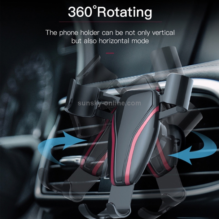 KUULAA Car Gravity Mobile Phone Bracket Holder with Air Outlet Ball Head (Black) KUULAA Car Gravity Mobile Phone Bracket Holder with Air Outlet Ball Head (Black)