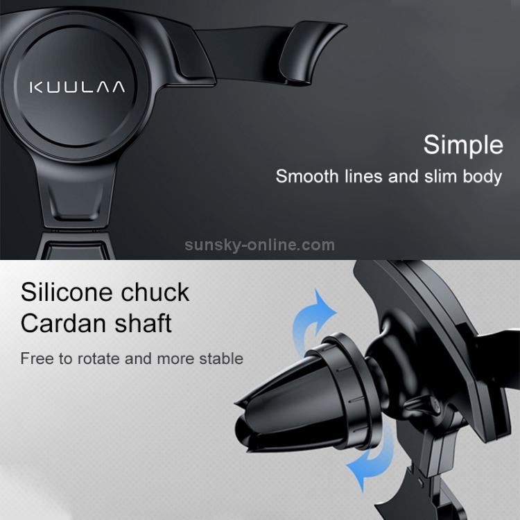 KUULAA Car Simple Plastic Gravity Mobile Phone Bracket Holder(Black) KUULAA Car Simple Plastic Gravity Mobile Phone Bracket Holder(Black)