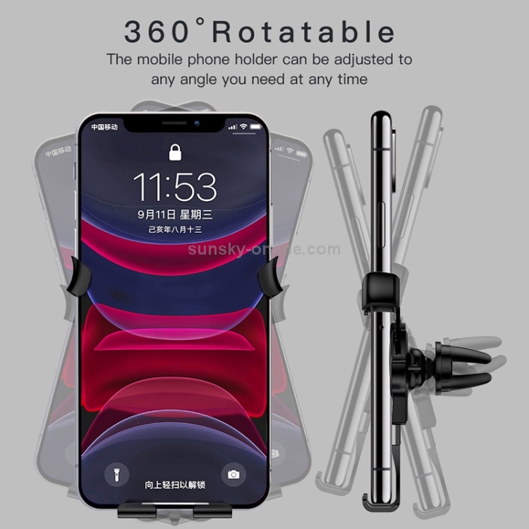 KUULAA Car Simple Plastic Gravity Mobile Phone Bracket Holder(Black) KUULAA Car Simple Plastic Gravity Mobile Phone Bracket Holder(Black)