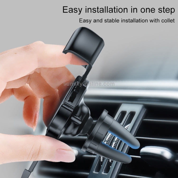 KUULAA Car Simple Plastic Gravity Mobile Phone Bracket Holder(Black) KUULAA Car Simple Plastic Gravity Mobile Phone Bracket Holder(Black)