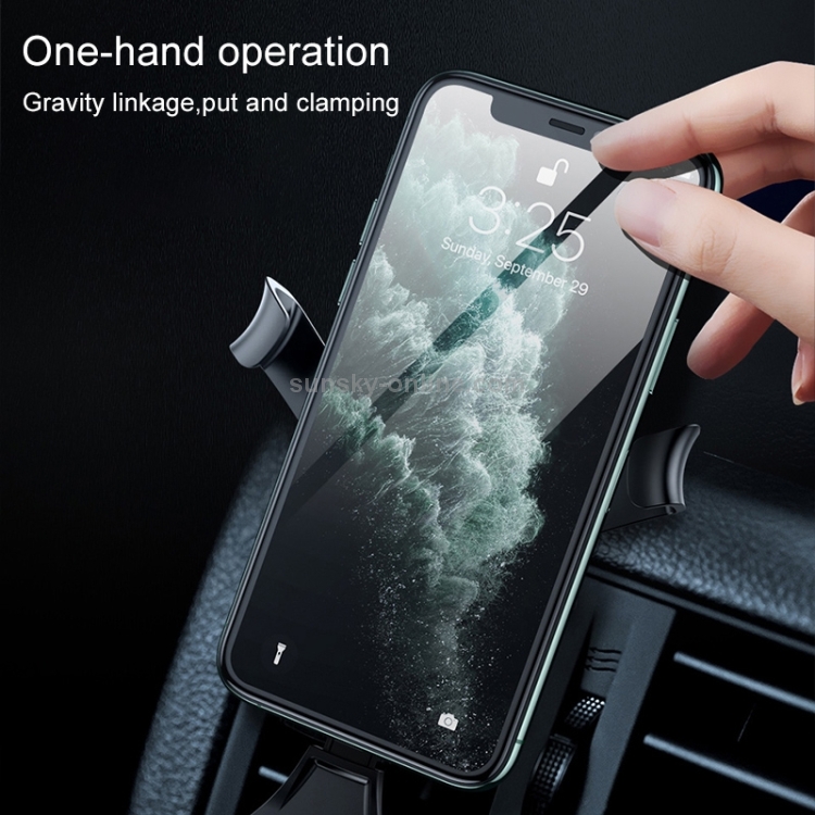 KUULAA Car Simple Plastic Gravity Mobile Phone Bracket Holder(Black) KUULAA Car Simple Plastic Gravity Mobile Phone Bracket Holder(Black)