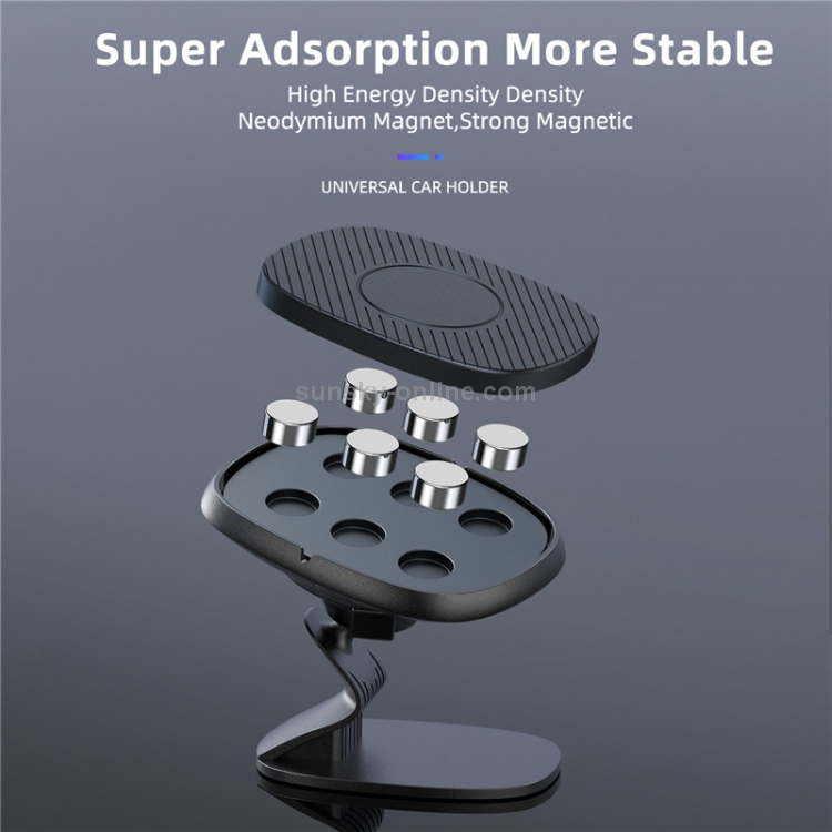 KUULAA S12 Car Simple Magnetic Suction Mobile Phone Bracket Holder with Z Shape Base + Magnetic Sheet (Black) KUULAA S12 Car Simple Magnetic Suction Mobile Phone Bracket Holder with Z Shape Base + Magnetic Sheet (Black)