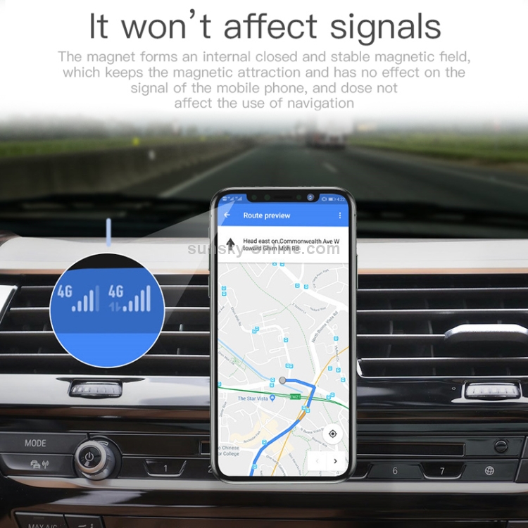 KUULAA S12 Car Simple Magnetic Suction Mobile Phone Bracket Holder with Z Shape Base + Magnetic Sheet (Black) KUULAA S12 Car Simple Magnetic Suction Mobile Phone Bracket Holder with Z Shape Base + Magnetic Sheet (Black)