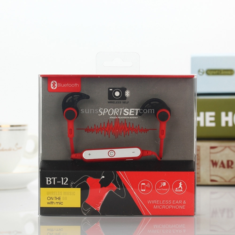 BT-12 Wireless Bluetooth In-ear Headphone Sports Headset with Microphones BT-12 Wireless Bluetooth In-ear Headphone Sports Headset with Microphones