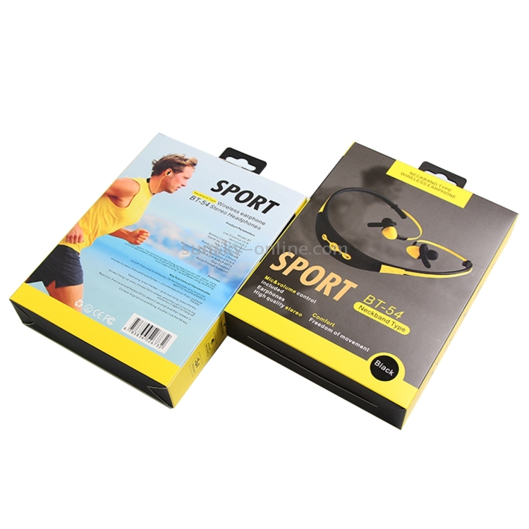 BT-54 In-Ear Wire Control Sport Neckband Wireless Bluetooth Earphones with Mic & Ear Hook, Support Handfree Call BT-54 In-Ear Wire Control Sport Neckband Wireless Bluetooth Earphones with Mic & Ear Hook, Support Handfree Call