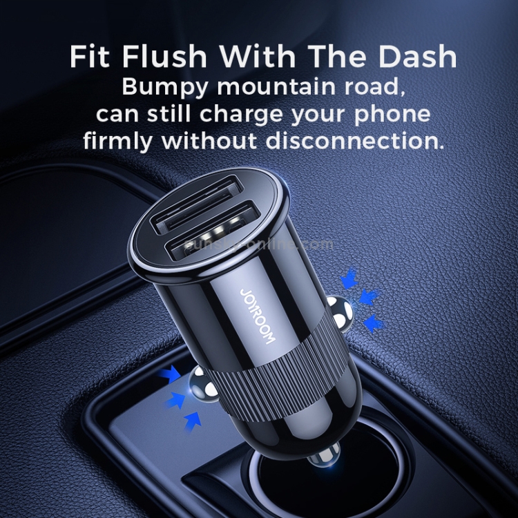 JOYROOM C-A06 3.1A Mini Dual-port Fast Charging Smart Car Charger(Black) JOYROOM C-A06 3.1A Mini Dual-port Fast Charging Smart Car Charger(Black)