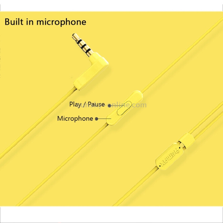 Remax RM-502 Elbow 3.5mm In-Ear Wired Heavy Bass Sports Earphones with Mic(Yellow) Remax RM-502 Elbow 3.5mm In-Ear Wired Heavy Bass Sports Earphones with Mic(Yellow)