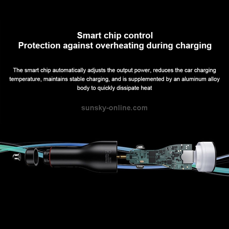 Original Huawei P0006 Dual USB Interface Super Fast Charging Car Charger (Max 66W) (Black)