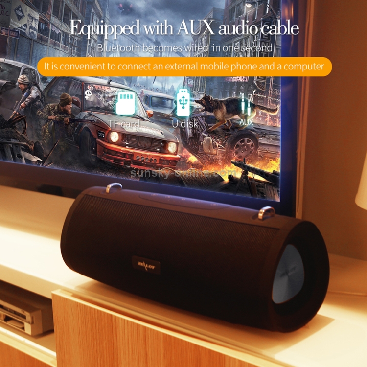 ZEALOT S39 Portable Subwoofer Wireless Bluetooth Speaker with Built-in Mic, Support Hands-Free Call & TF Card & AUX (Black) ZEALOT S39 Portable Subwoofer Wireless Bluetooth Speaker with Built-in Mic, Support Hands-Free Call & TF Card & AUX (Black)