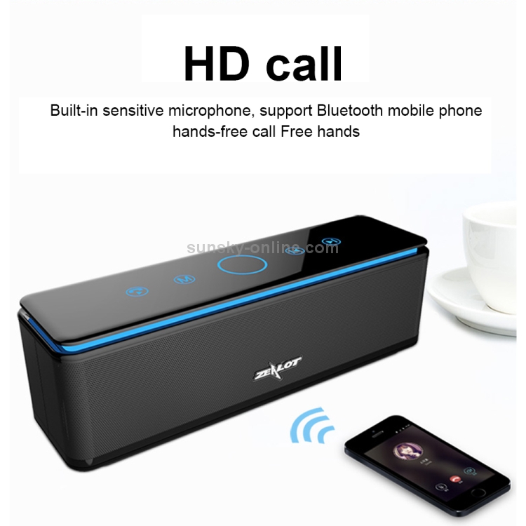 ZEALOT S7 Portable Smart Touch Stereo Bluetooth Speaker with Built-in Mic, Support Hands-Free Call & TF Card & AUX (Black) ZEALOT S7 Portable Smart Touch Stereo Bluetooth Speaker with Built-in Mic, Support Hands-Free Call & TF Card & AUX (Black)