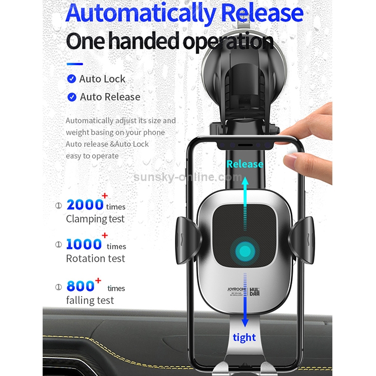 JOYROOM Glare Series JR-ZS189 Car Suction Cup Gravity Phone Bracket (Silver) - 15