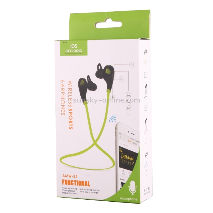 AMW-22 Sports Bluetooth Earphone Earbud In-Ear Headphone Headset with Microphone & Answer Calls & Music Switch & Volume AMW-22 Sports Bluetooth Earphone Earbud In-Ear Headphone Headset with Microphone & Answer Calls & Music Switch & Volume