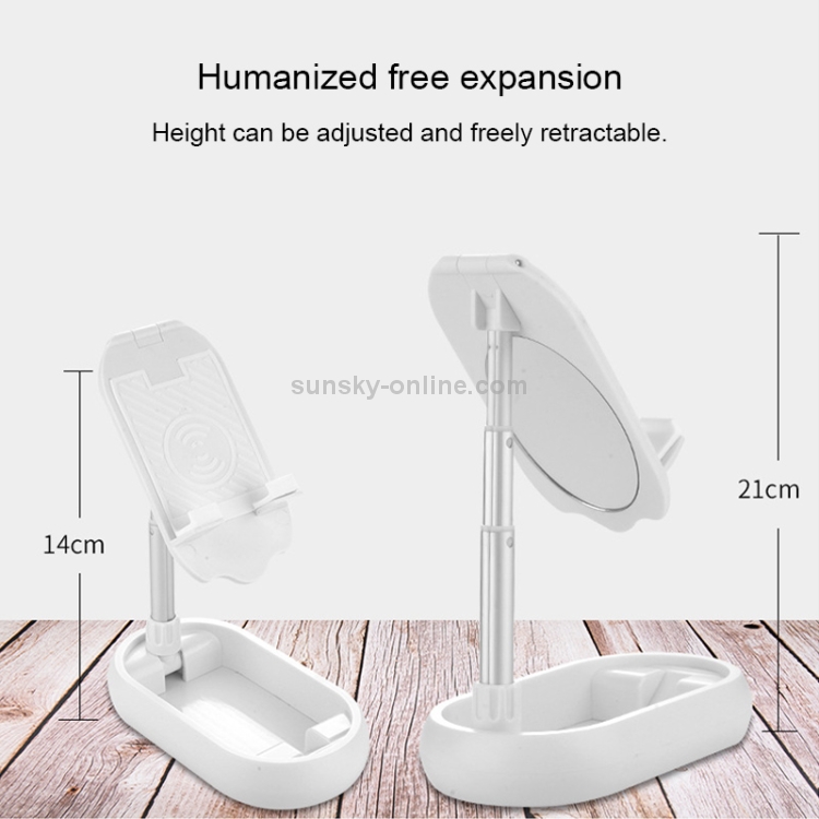 XC03 Telescopic Folding Mobile Phone Tablet Mirror Desktop Holder Bracket (White) XC03 Telescopic Folding Mobile Phone Tablet Mirror Desktop Holder Bracket (White)
