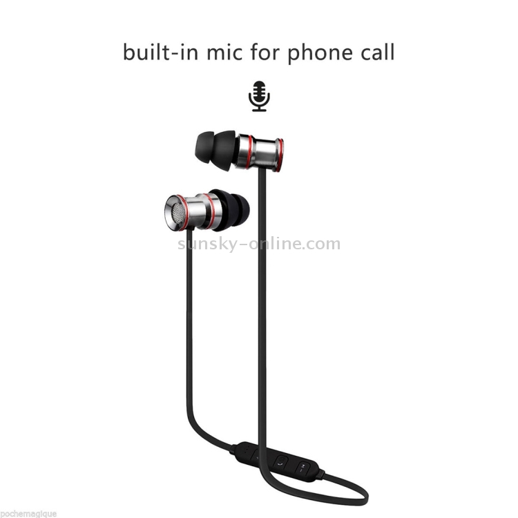 BTH-828 Magnetic In-Ear Sport Wireless Bluetooth V4.1 Stereo Waterproof Earbuds Earphone with Mic